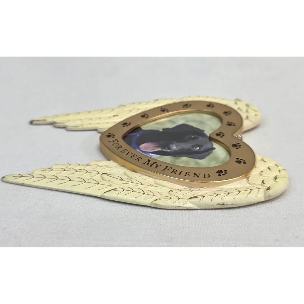 Hallmark 2020 Forever My Friend Angel Wings Heart Pet Memorial Photo Ornament